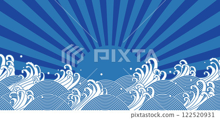 Wave, radiation, Japanese style, auspicious Wave, radiation, Japanese style, auspicious 122520931