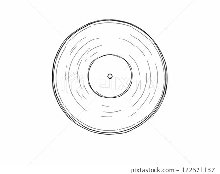Minimalist Vinyl Record Line Drawing 122521137