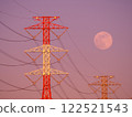 Landscape with a steel tower and the moon 122521543