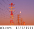 Landscape with a steel tower and the moon 122521544
