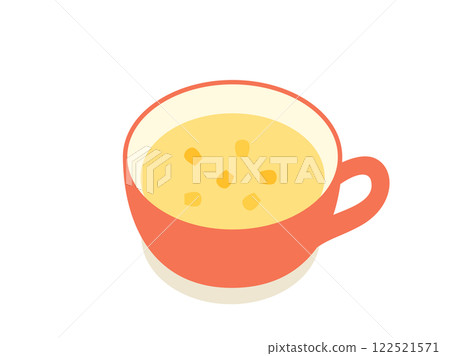 Illustration of corn soup or corn potage Illustration of corn soup or corn potage 122521571