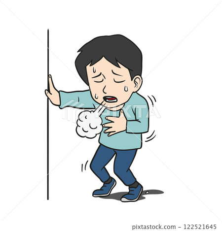 man with shortness of breath 122521645