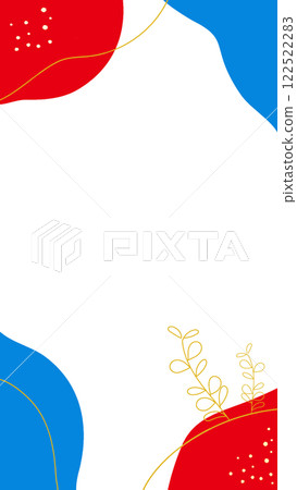 Natural frame in the 2025 Osaka Expo image color, red and blue botanical illustration Natural frame in the 2025 Osaka Expo image color, red and blue botanical illustration 122522283