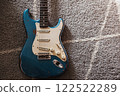 Blue electric guitar 122522289