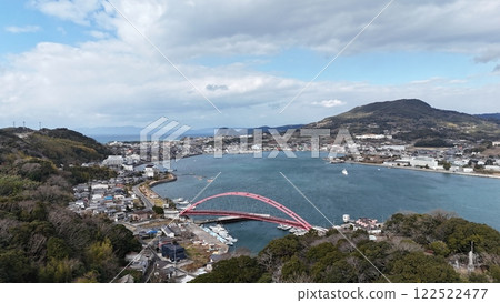 【從空中俯瞰長崎島原半島】口之津港 【從空中俯瞰長崎島原半島】口之津港 122522477