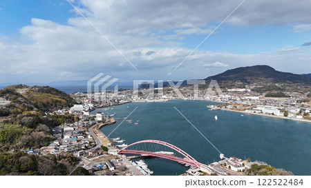 【從空中俯瞰長崎島原半島】口之津港 122522484