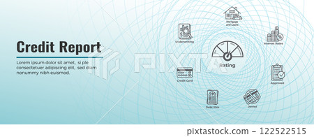 Credit Report Web Banner for Personal Loan or Mortgage 122522515