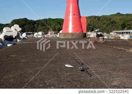 從堤防捕獲的琥珀魚 從堤防捕獲的琥珀魚 122522541