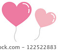 Red heart balloon illustration material, cute, Valentine's Day 122522883