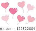 Red heart balloon illustration material, cute, Valentine's Day 122522884