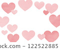 Hand-drawn illustration background of red hearts, cute material 122522885