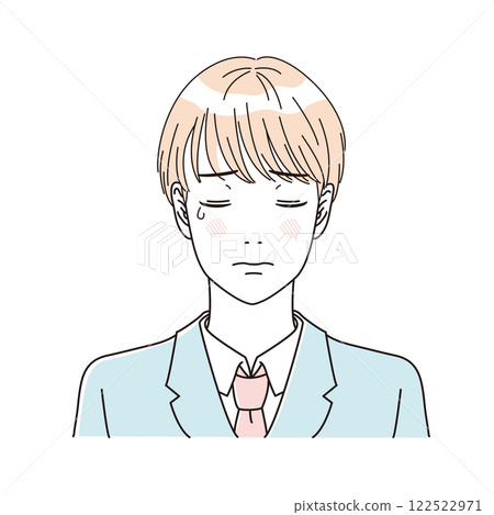 Beauty: Illustration of the upper body of a refreshing male student in uniform 122522971