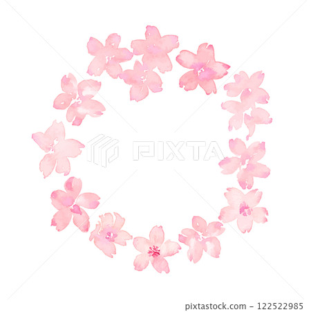 水彩櫻花框架 122522985