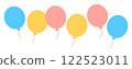 Balloon illustration set material, cute, simple, floating in the sky 122523011