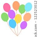 Colorful balloon illustration material, cute, simple 122523012