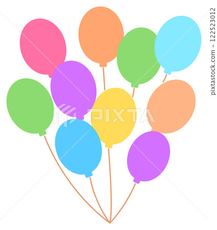 Colorful balloon illustration material, cute, simple Colorful balloon illustration material, cute, simple 122523012