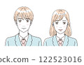 Beauty Illustration of the upper body of male and female students wearing refreshing uniforms 122523016