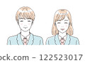 Beauty Illustration of the upper body of male and female students wearing refreshing uniforms 122523017