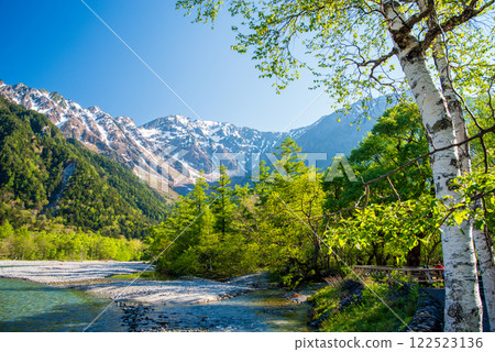 Kamikochi, Kappa Bridge area, Hotaka mountain range, "Fresh green scenery" Kamikochi, Kappa Bridge area, Hotaka mountain range, "Fresh green scenery" 122523136