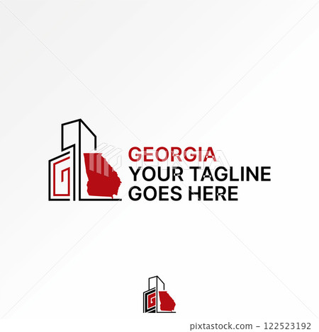 Logo design graphic concept creative premium vector stock image graphic initial GC CG font Georgia maps line building office city scape skycraper view 122523192
