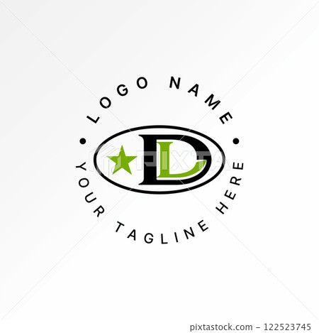 Logo design graphic concept creative premium vector stock image graphic initial DL LD font ellipse star veteran to monogram typography branding Logo design graphic concept creative premium vector stock image graphic initial DL LD font ellipse star veteran to monogram typography branding 122523745
