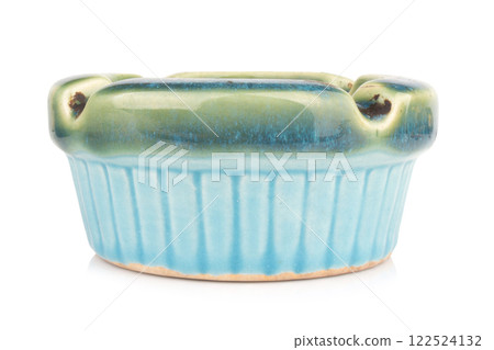 Ceramic ashtray isolated on white background Ceramic ashtray isolated on white background 122524132