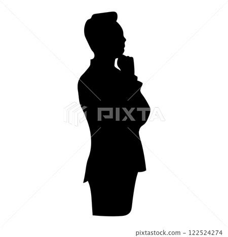 Silhouette illustration of a thinking businessman Silhouette illustration of a thinking businessman 122524274