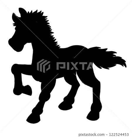 一匹奔跑的馬的剪影 122524453