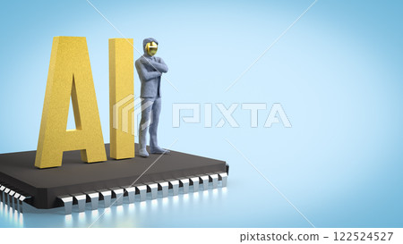 The AI and robot man  for technology or it concept 3d Rendering. 122524527