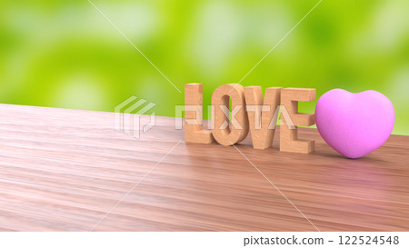 The Love and heart for valentines or romantic concept 3d rendering. 122524548