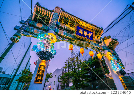 2 月日本橫濱城市景觀 - 2025 年 2 月 1 日，橫濱中華街、延平門和西門街的景色，白虎出現的地方 122524640