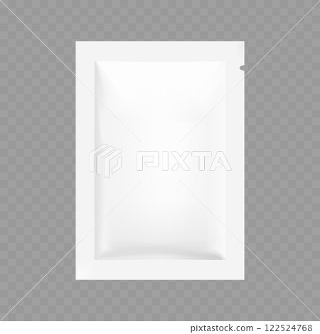 Realistic Blank Pouch and Sachet Packaging Mockup Set on Transparent Background Vector 122524768