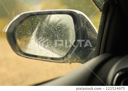 Rainy day car window 122524975