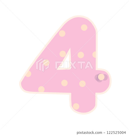 3d pink number four 122525004