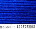 macro picture of blue color thread texture abstract close up fabric background textile surface wallpaper template for banner website backdrop poster 122525608