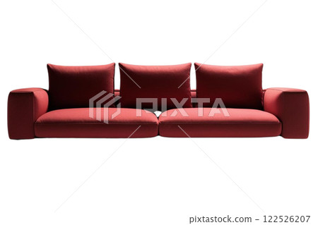 modern red sofa on transparency background PNG 122526207