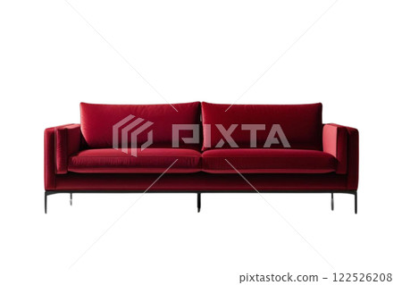 modern red sofa on transparency background PNG 122526208