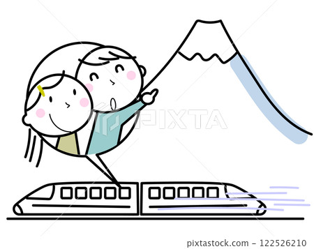 乘坐新幹線的男女 122526210