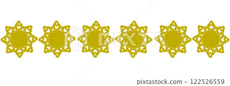 Yellow heart-shaped floral lace 122526559