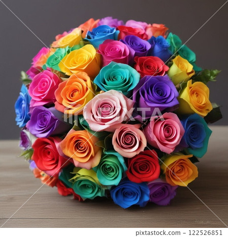 五顏六色的玫瑰花束 五顏六色的玫瑰花束 122526851