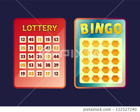 Lottery and bingo cards illustration Lottery and bingo cards illustration 122527240