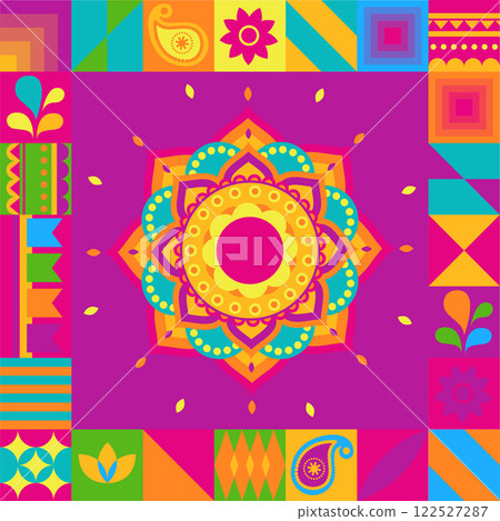 Indian Holi Festival Patterns vector 122527287