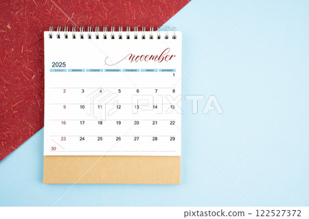 November 2025 month desk calendar. 122527372