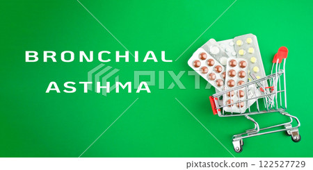 A cart full of medicine for bronchial asthma 122527729