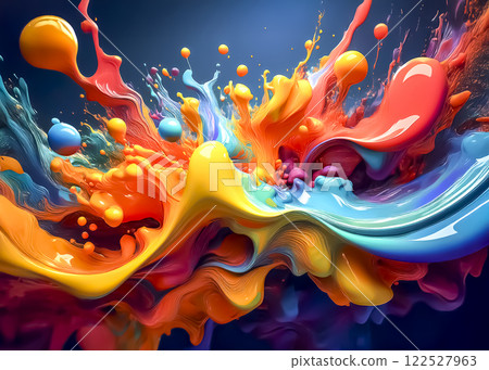 Abstract image of colorful paint splattering 122527963