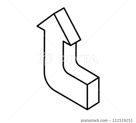 簡單的彎曲箭頭圖示圖示等距 簡單的彎曲箭頭圖示圖示等距 122529251