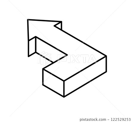 Simple curved arrow icon illustration isometric Simple curved arrow icon illustration isometric 122529253