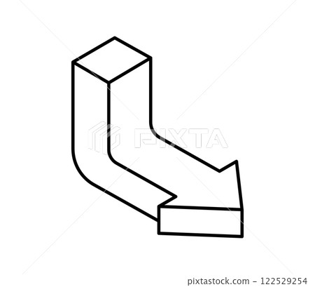 Simple curved arrow icon illustration isometric 122529254