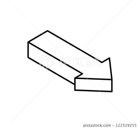 Simple arrow icon illustration isometric 122529255