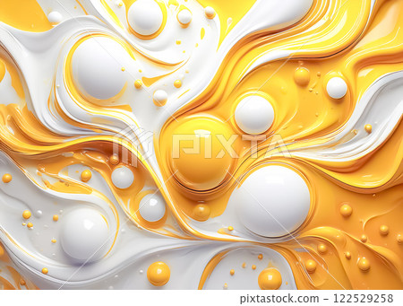 Abstract image material of colorful paint - Yellow 122529258